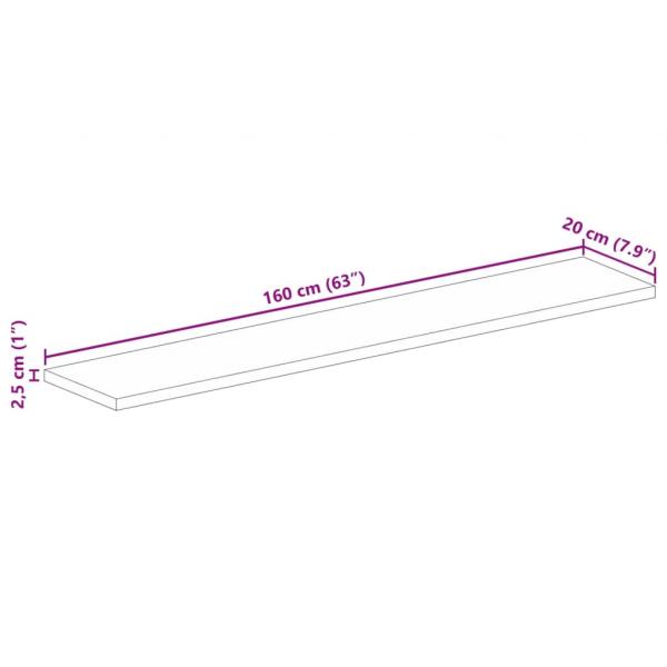 Tischplatte 160x20x2,5 cm Rechteckig Altholz Massiv