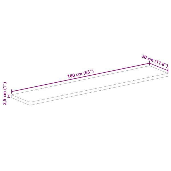 Tischplatte 160x30x2,5 cm Rechteckig Altholz Massiv