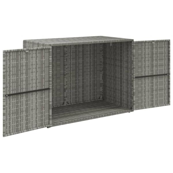 Gartenschrank Grau 100x55,5x80 cm Poly Rattan