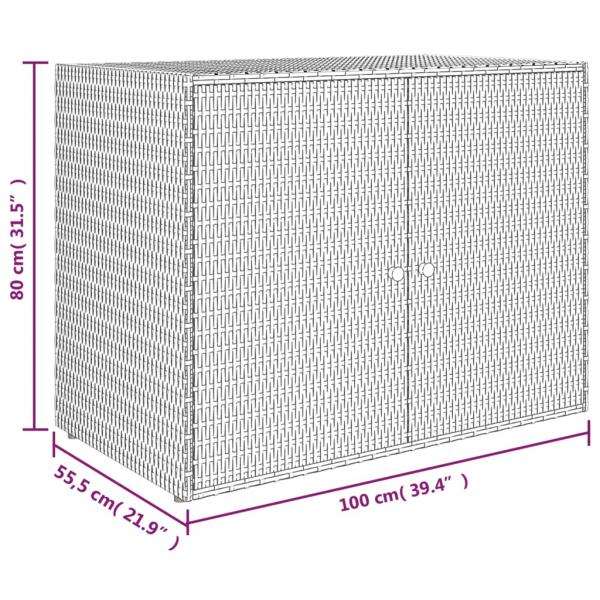 Gartenschrank Grau 100x55,5x80 cm Poly Rattan