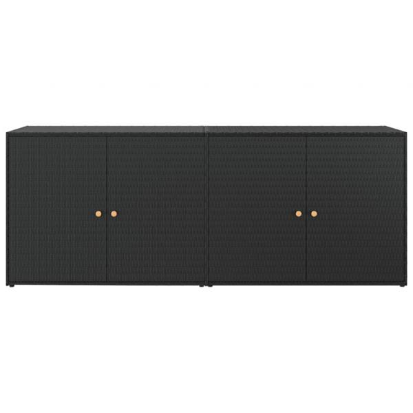 Gartenschrank Schwarz 198x55,5x80 cm Poly Rattan