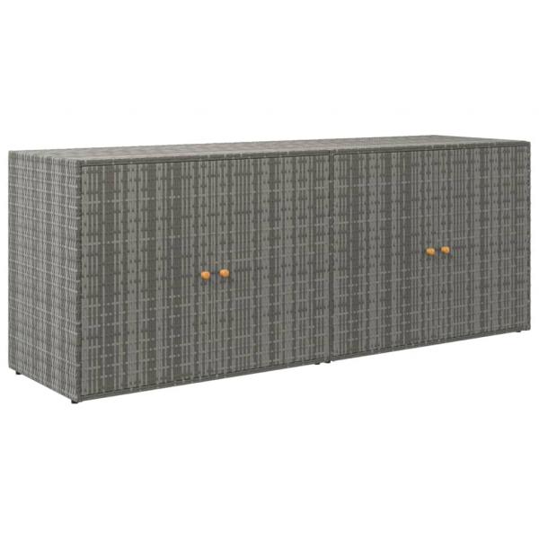 Gartenschrank Grau 198x55,5x80 cm Poly Rattan