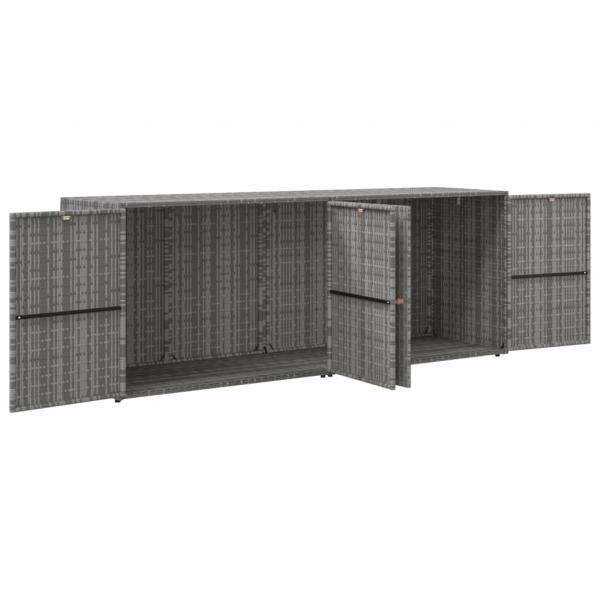 Gartenschrank Grau 198x55,5x80 cm Poly Rattan