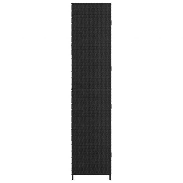 Gartenschrank Schwarz 59x40x180 cm Poly Rattan