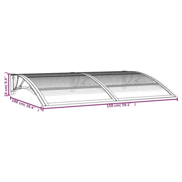 Türvordach Schwarz 150x100 cm Polycarbonat