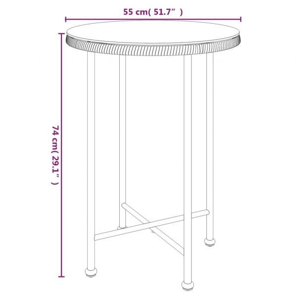 3-tlg. Garten-Essgruppe Schwarz Poly Rattan