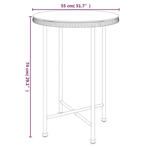 Esstisch Ø55 cm Hartglas und Stahl