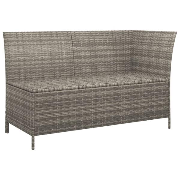 3-tlg. Garten-Lounge-Set mit Kissen Grau Poly Rattan