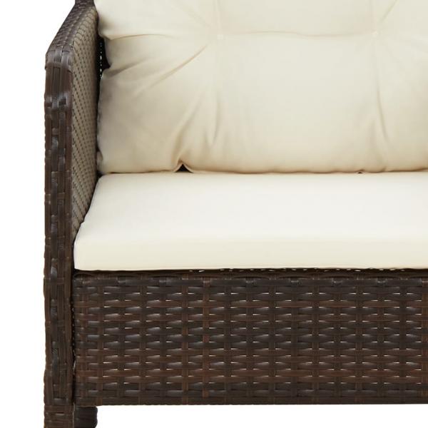 2-tlg. Garten-Lounge-Set mit Kissen Braun Poly Rattan