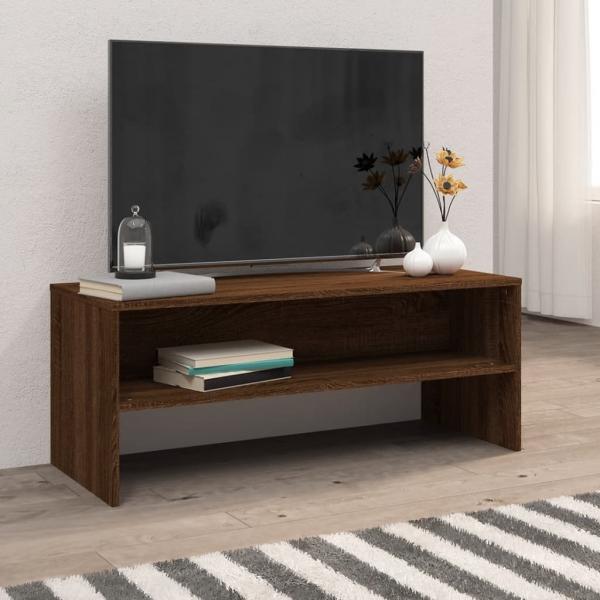 ARDEBO.de - TV-Schrank Braun Eichen-Optik 100x40x40 cm Holzwerkstoff