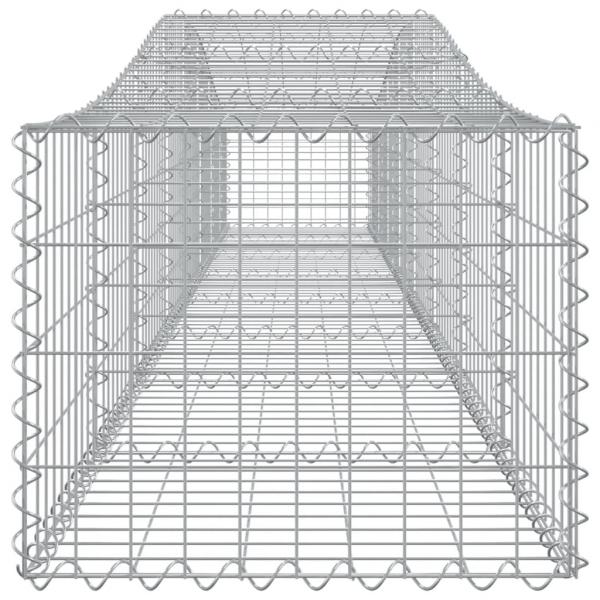 Gabione mit Hochbogen 400x50x40/60 cm Verzinktes Eisen