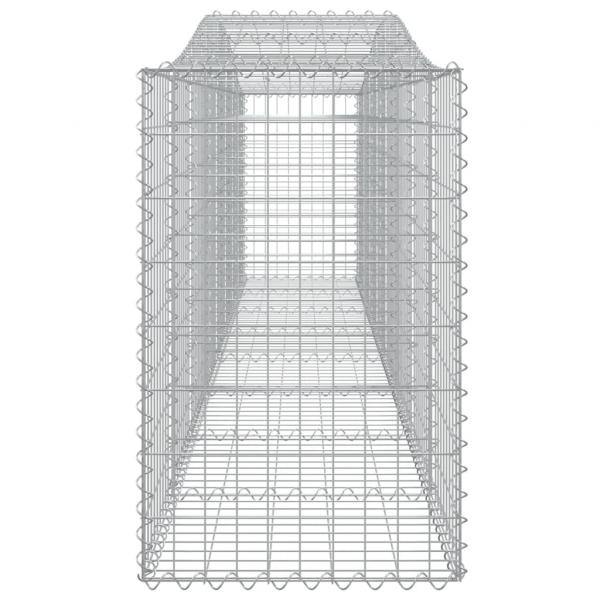 Gabione mit Hochbogen 400x50x80/100 cm Verzinktes Eisen