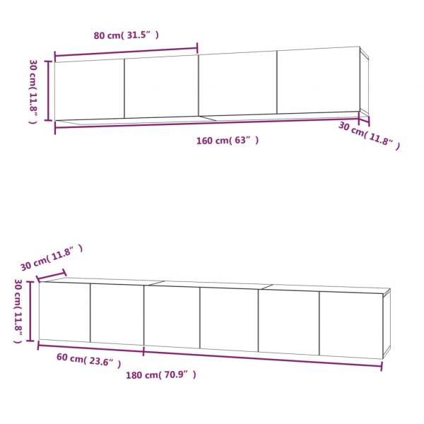 5-tlg. TV-Schrank-Set Schwarz Holzwerkstoff