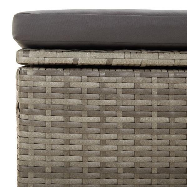 4-tlg. Garten-Lounge-Set mit Kissen Grau Poly Rattan