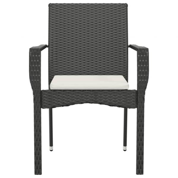 Gartenstühle mit Kissen 4 Stk. Poly Rattan Schwarz