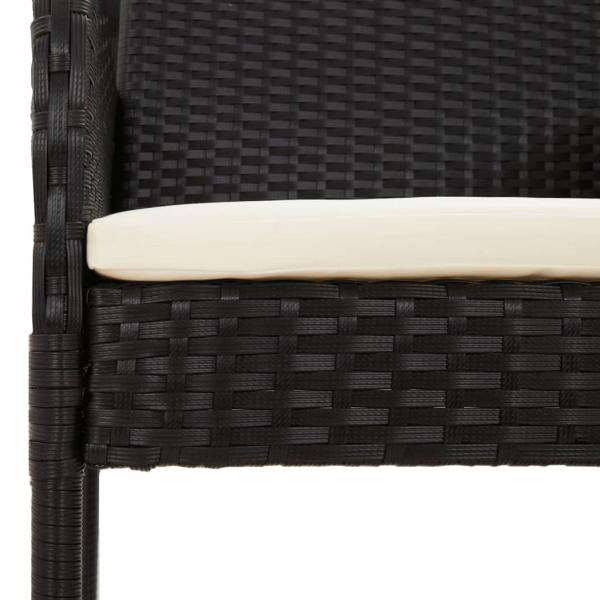 Gartenstühle mit Kissen 4 Stk. Poly Rattan Schwarz