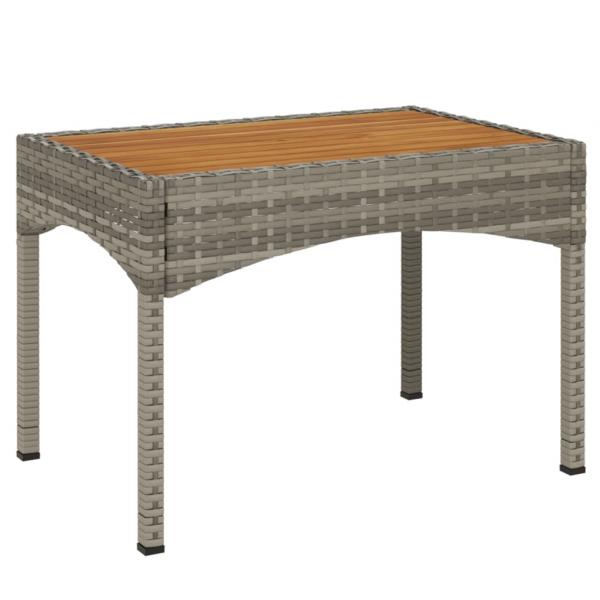 Garten-Relaxstühle 2 Stk. mit Tisch Grau Poly Rattan