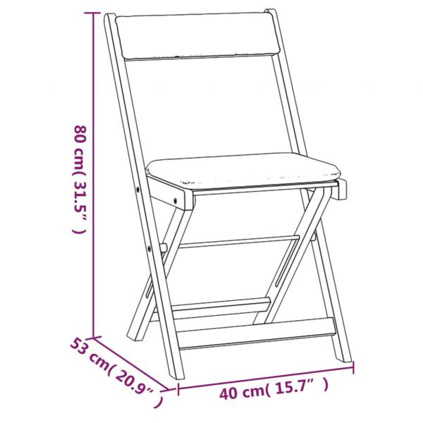 3-tlg. Bistro-Set Klappbar mit Kissen Massivholz Akazie 