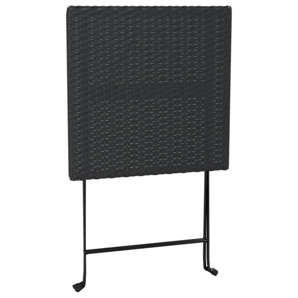 3-tlg. Bistro-Set Klappbar Schwarz Poly Rattan