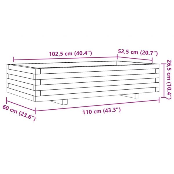 Pflanzkübel Weiß 110x60x26,5 cm Massivholz Kiefer