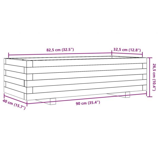 Pflanzkübel Wachsbraun 90x40x26,5 cm Massivholz Kiefer