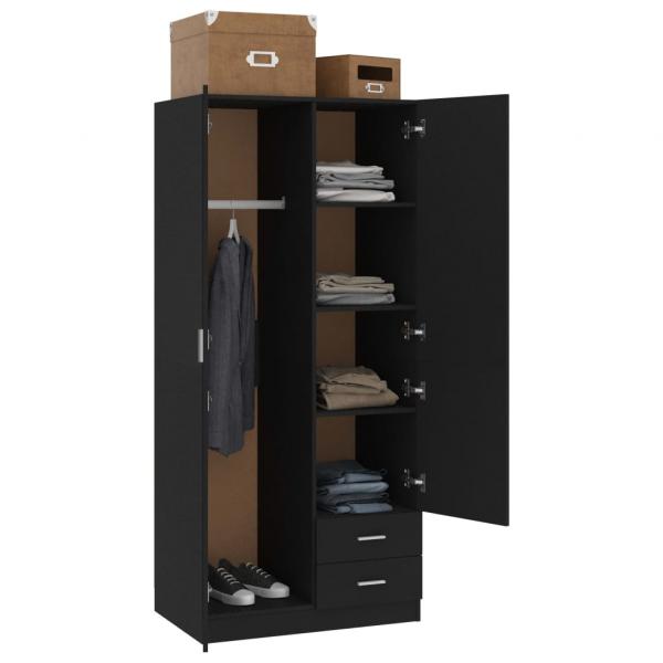 Kleiderschrank Schwarz 80x52x180 cm Holzwerkstoff