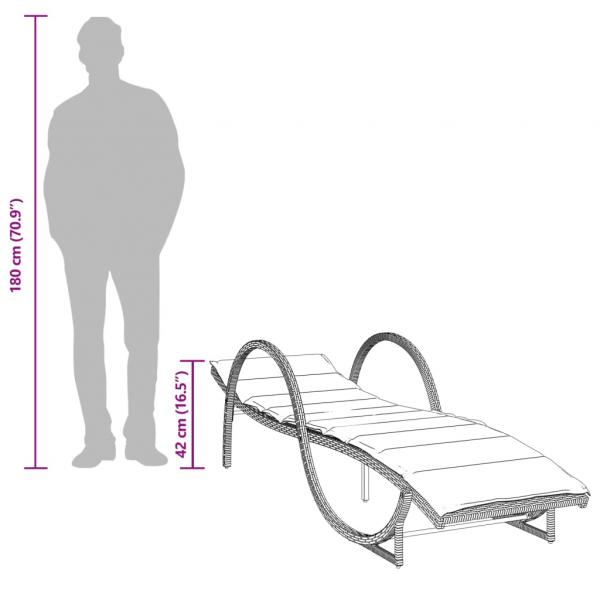 Sonnenliegen 2 Stk. mit Auflagen Braun Poly Rattan