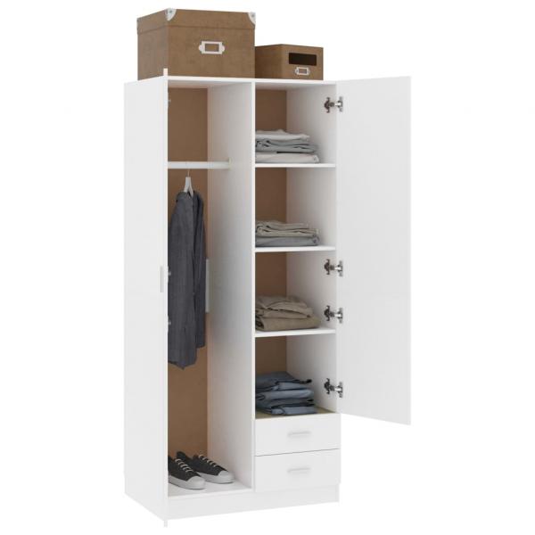 Kleiderschrank Weiß 80x52x180 cm Holzwerkstoff