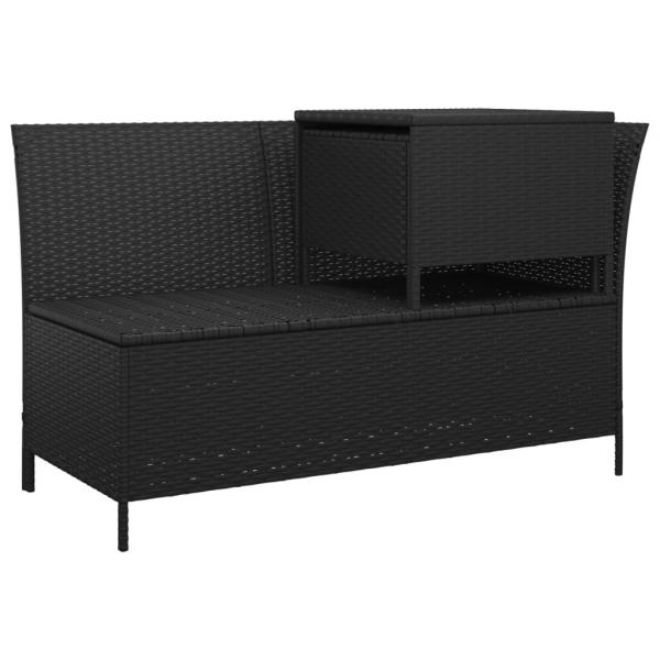 4-tlg. Garten-Lounge-Set mit Kissen Schwarz Poly Rattan