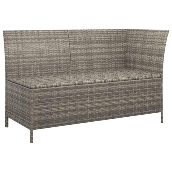 4-tlg. Garten-Lounge-Set mit Kissen Grau Poly Rattan