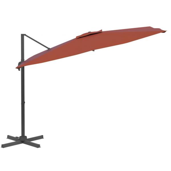 LED-Ampelschirm Terrakotta 400x300 cm