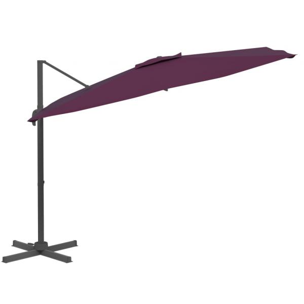 LED-Ampelschirm Bordeauxrot 400x300 cm