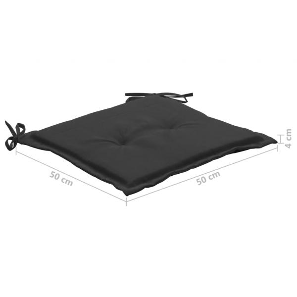 Gartenstuhl-Kissen 4 Stk. Schwarz 50x50x3 cm Oxford-Gewebe