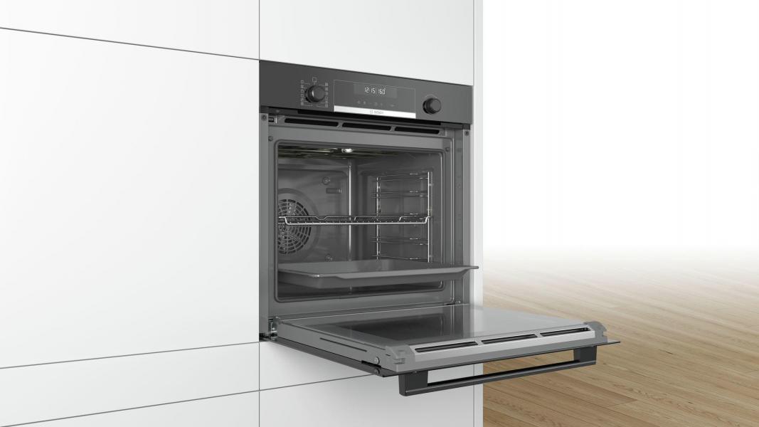 Bosch HBA578BB0 Serie 6 EEK: A Einbaubackofen, 60cm breit, 71 Liter, AutoPilot 30, 3D Heißluft, schwarz