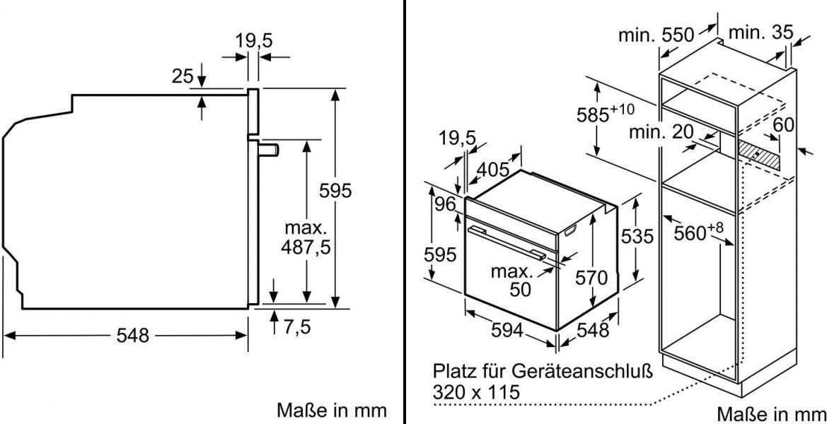 Bosch HBA578BB0 Serie 6 EEK: A Einbaubackofen, 60cm breit, 71 Liter, AutoPilot 30, 3D Heißluft, schwarz