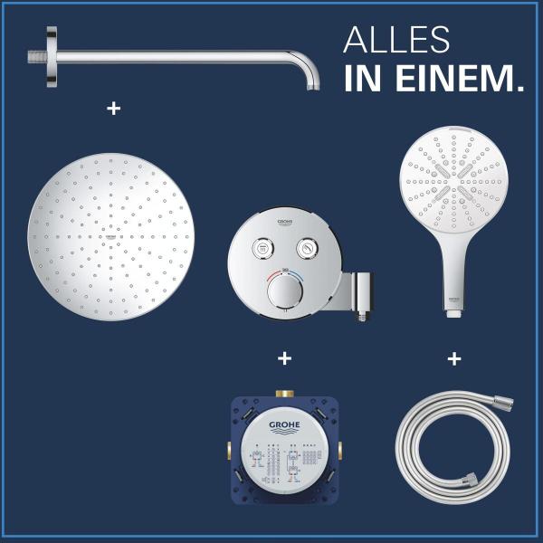 GROHE Precision Smartcontrol Duschsystem, Quickfix, Unterputz, mit Vitalio Rain Mono 310, chrom (34877000)