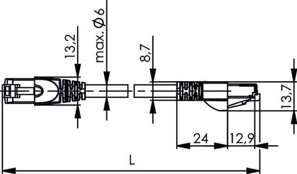 Telegärtner MP8 FS500 Patchkabel Cat.6A ISO, rot, 50m (100009125)