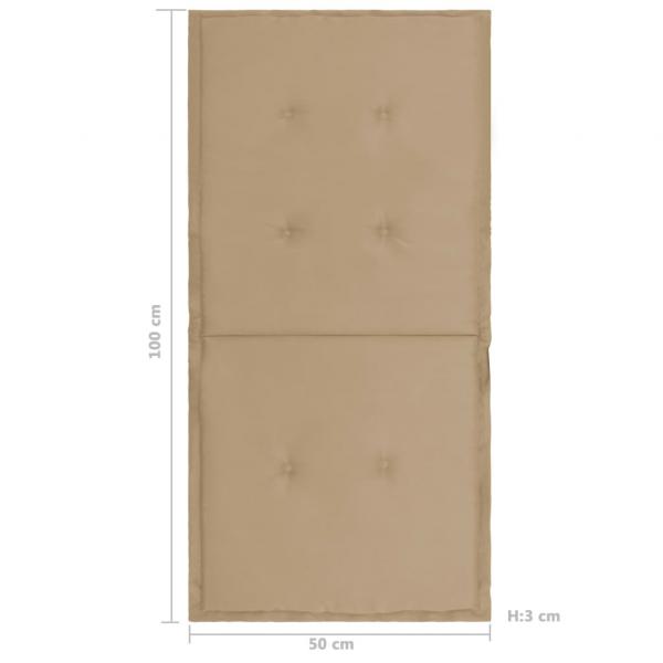 Gartenstuhlauflagen für Niedriglehner 4 Stk. Beige 100x50x3 cm