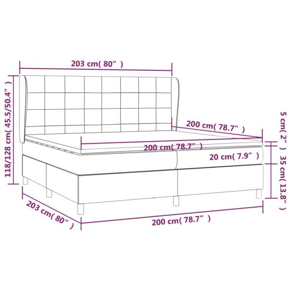 Boxspringbett mit Matratze Taupe 200x200 cm Stoff