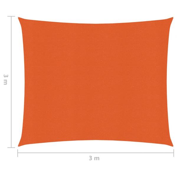 Sonnensegel 160 g/m² Orange 3x3 m HDPE