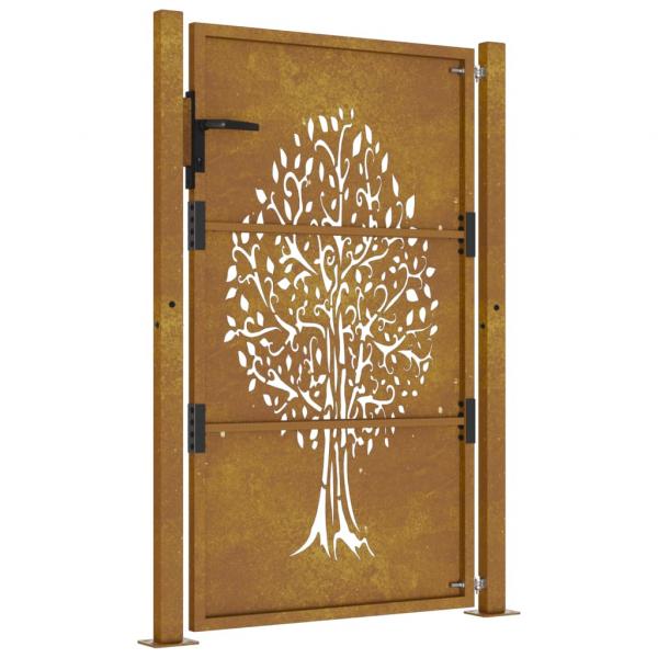 Gartentor 105x155 cm Cortenstahl Baum-Design