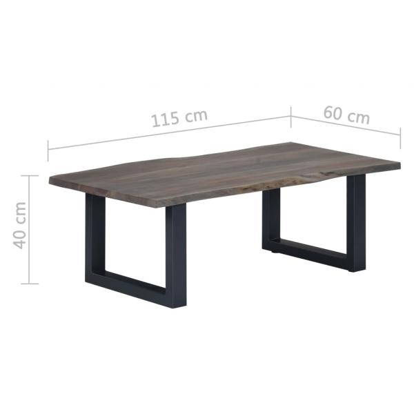 Couchtisch Lebendige Kanten Grau 115x60x40cm Massivholz Akazie