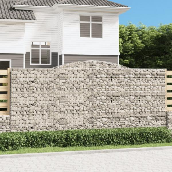 ARDEBO.de - Gabionen mit Hochbogen 7 Stk. 400x30x180/200cm Verzinktes Eisen