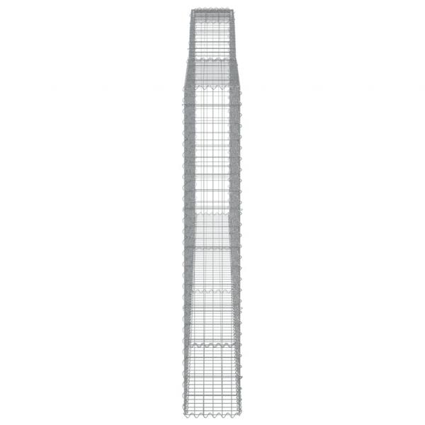 Gabionen mit Hochbogen 7 Stk. 400x30x180/200cm Verzinktes Eisen