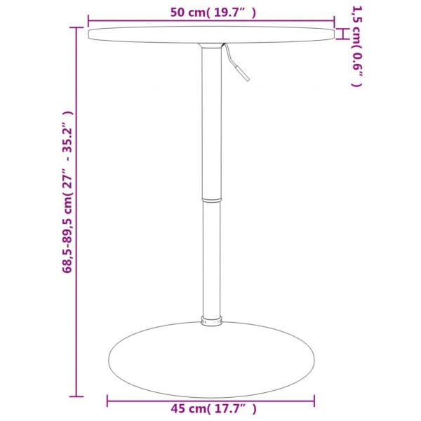 Bartisch Dunkelbraun Ø50x89,5 cm Massivholz Eiche