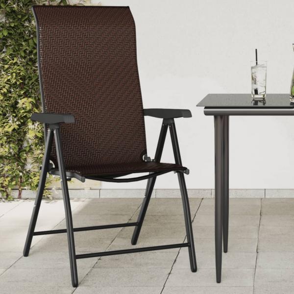 ARDEBO.de - Gartenstühle 8 Stk. Klappbar Braun Poly Rattan