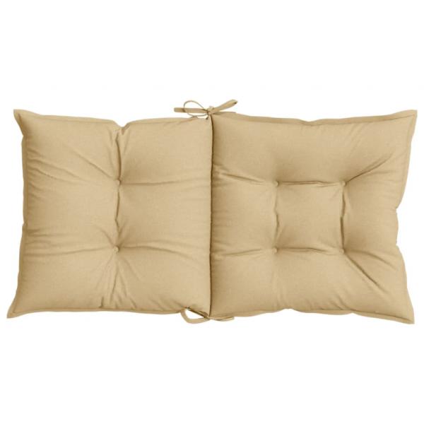 Niedriglehner-Auflagen 2 Stk. Melange Beige 100x50x7 cm Stoff