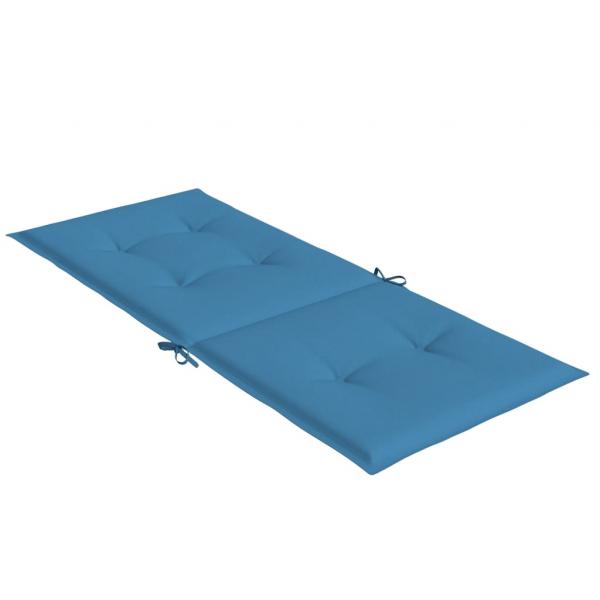 Hochlehner-Auflagen 2 Stk. Melange Blau 120x50x4 cm Stoff