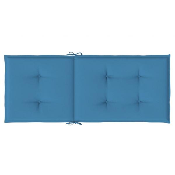 Hochlehner-Auflagen 2 Stk. Melange Blau 120x50x4 cm Stoff