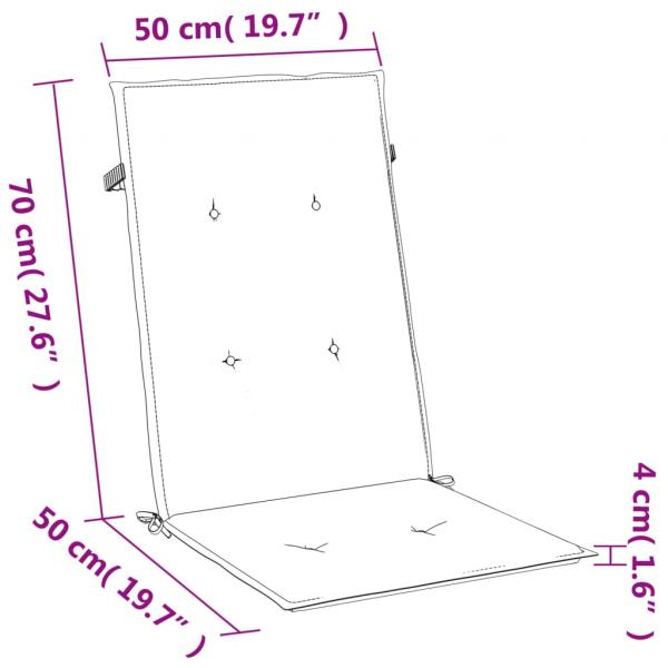 Hochlehner-Auflagen 2 Stk. Melange Blau 120x50x4 cm Stoff